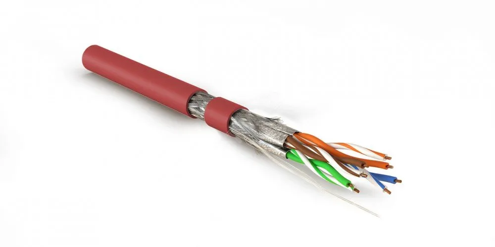 Витая пара S/FTP кат 7а 4 пары AWG23 solid IN LSZH нг(А)-HF красный 500м