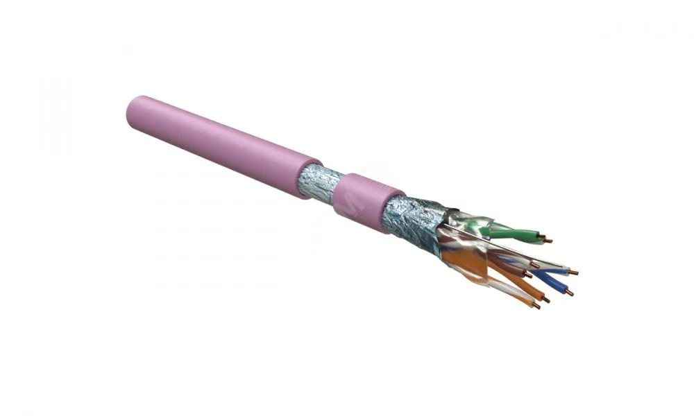 Витая пара F/UTP кат 5e 4 пары AWG24 solid IN LSZH нг(А)-HF розовый 305м