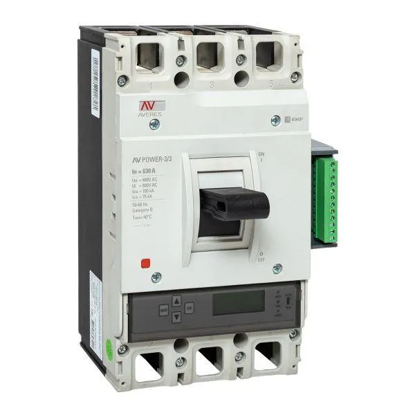 Автоматический выключатель av power-3/3 630а 100ka etu6.2 averes EKF MCCB-33-630H-6.2-AV