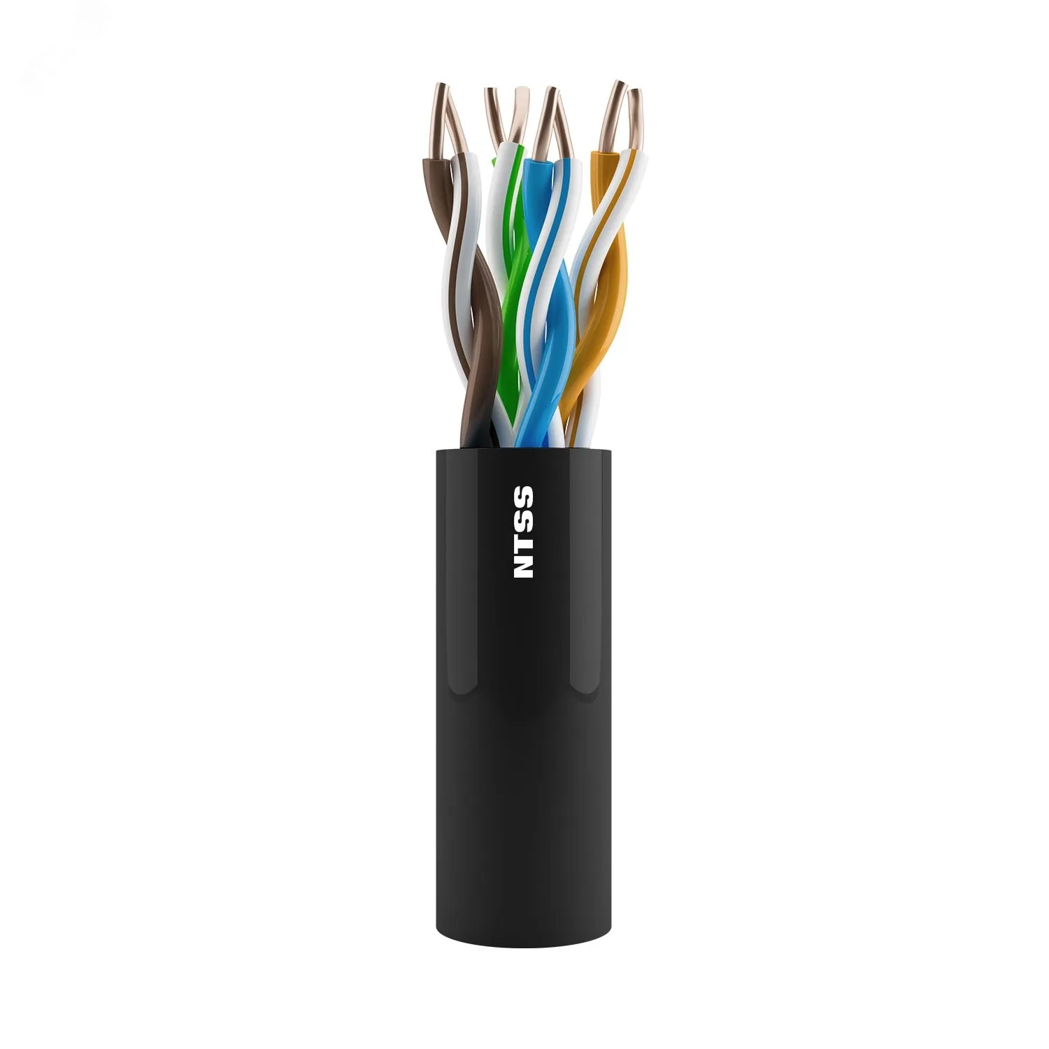 Витая пара U/UTP кат 5e 4 пары 24 AWG одножильный PE внешний черный 305м