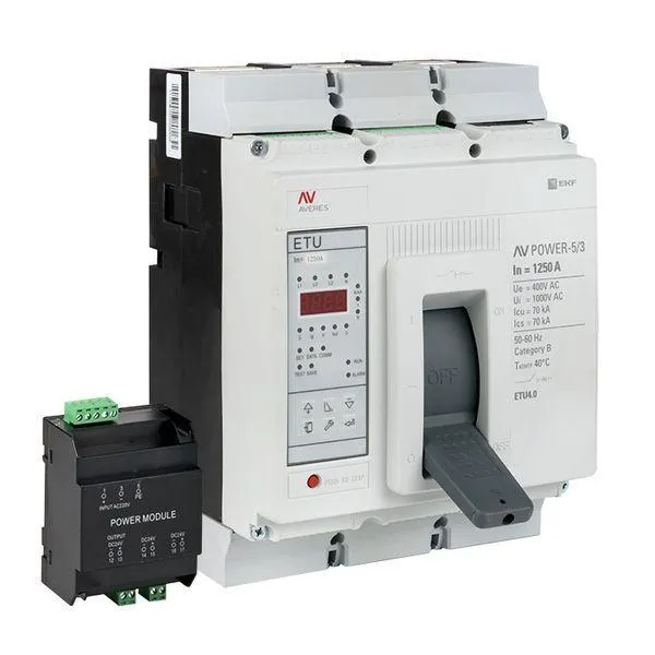Автоматический выключатель av power-5/3 1250а 70ka etu4.2 averes EKF MCCB-53-1250M-4.2-AV