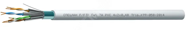 Кабель СПЕЦЛАН F/FTP Cat 7A PVC 4х2х0.48
