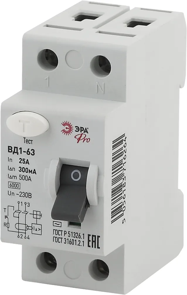 УЗО PRO NO-902-49 ВД1-63 2P 25А 300мА ЭРА Б0031890