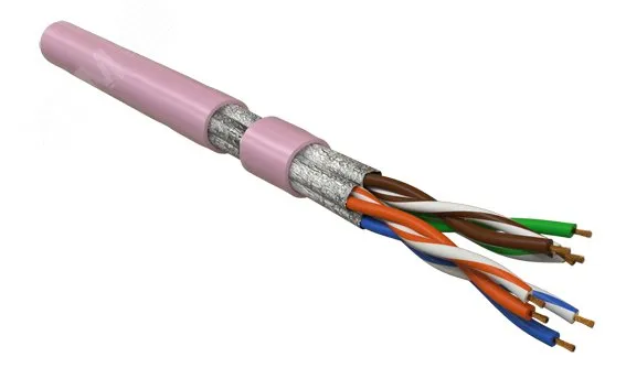 Витая пара U/FTP кат 6 4 пары AWG26 patch IN LSZH нг(А)-HF розовый 500м