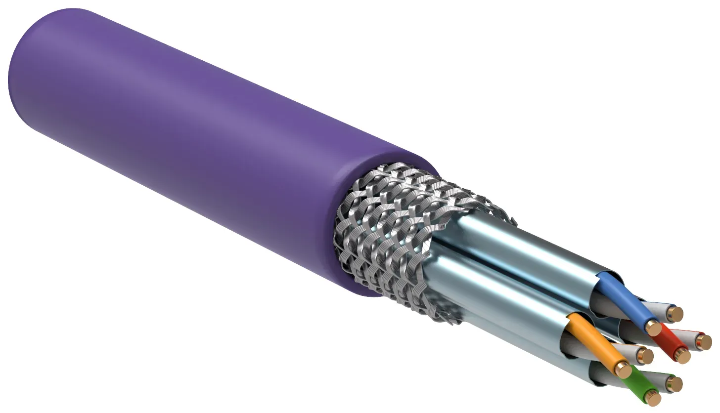 Витая пара S/FTP кат 7 4x2х23AWG solid LSZH 305м фиолетовый