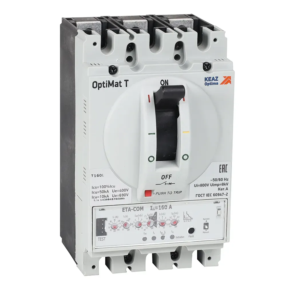 Выключатель автоматический optimat t160l eta-com 160a 3p КЭАЗ 355894