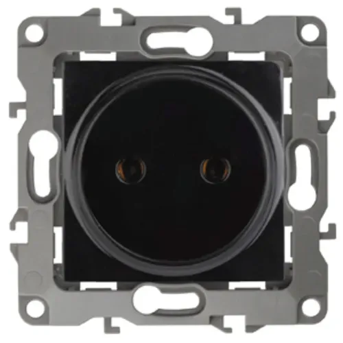 Розетка 2P, 16A-250В, Эра12, чёрный, 12-2105-06 б0018259