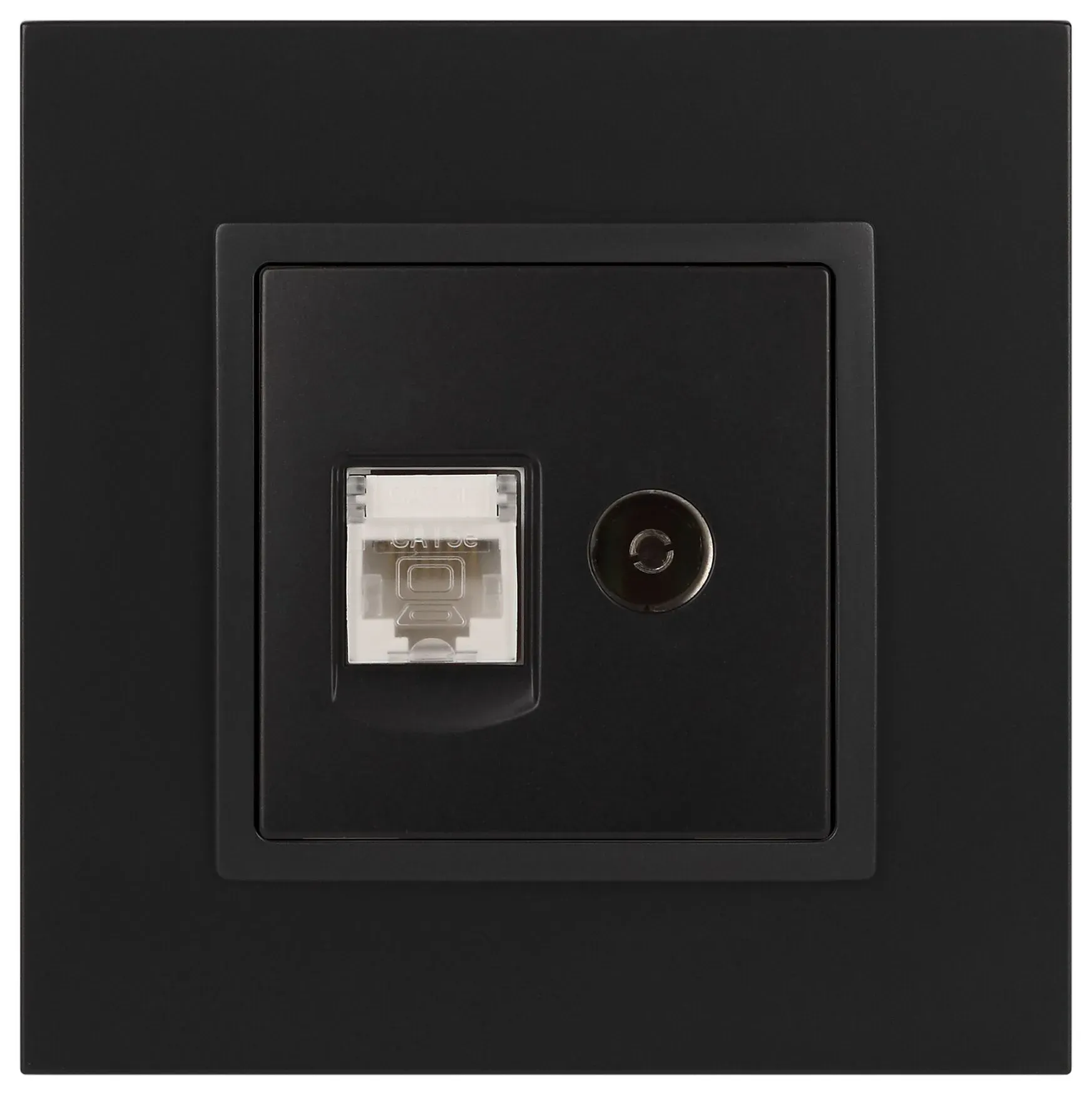 Розетка RJ45+TV, Эра Elegance, антрацит, 14-3110-05 Б0034318