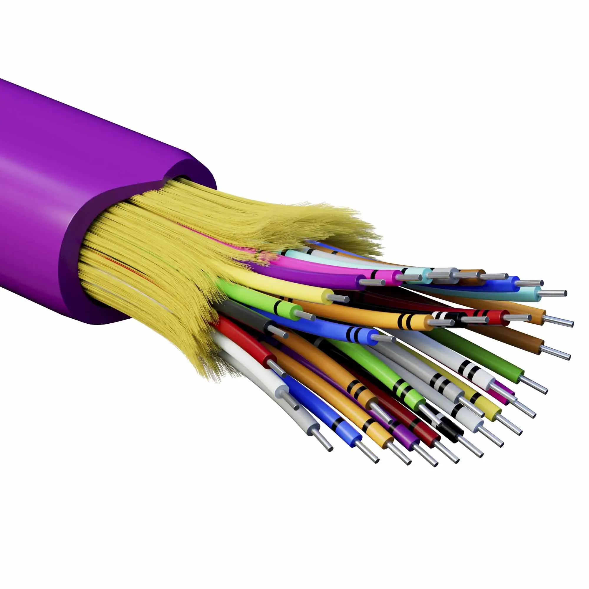 Кабель волоконно-оптический, распределительный, арамидные упрочняющие нити, для внутренней прокладки, нг(А)-HF, 32 ОВ, категорияOM4 (G.651.1) плотный буфер, 0,4 кН, барабан 500 м