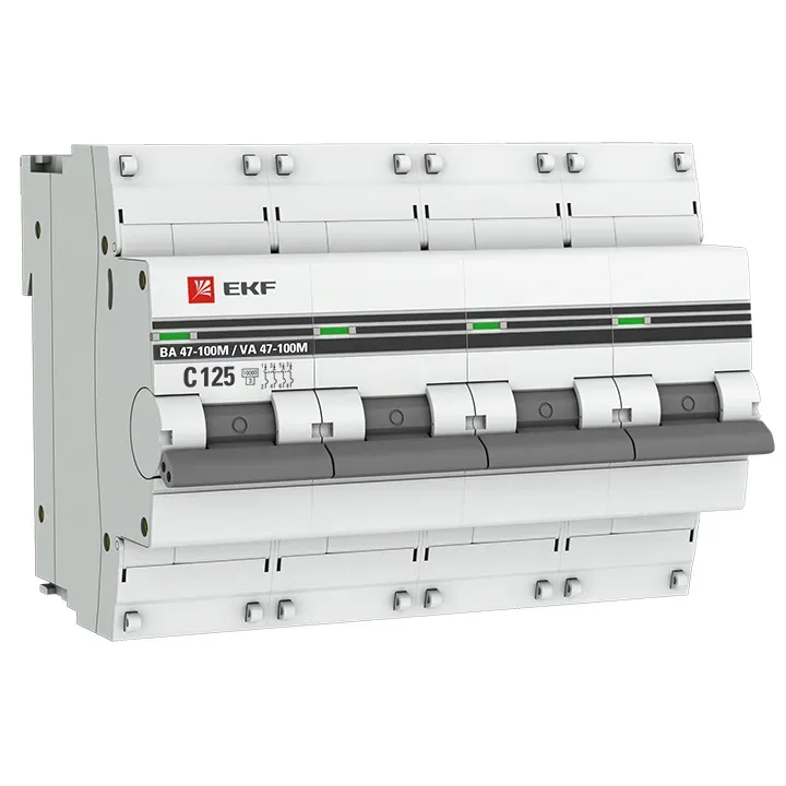 Автоматический выключатель 4p 125а (d) 10ka ва 47-100m с электромагнитным расцепителем proxima EKF MCB47100M-4-125C-PRO