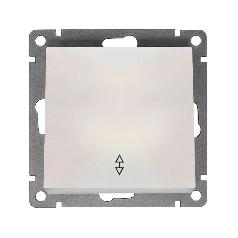 Выключатель одноклавишный проходной серия Афина, с/у, 10А, 220В жемчуг (еврослот) Универсал A0025-OBr