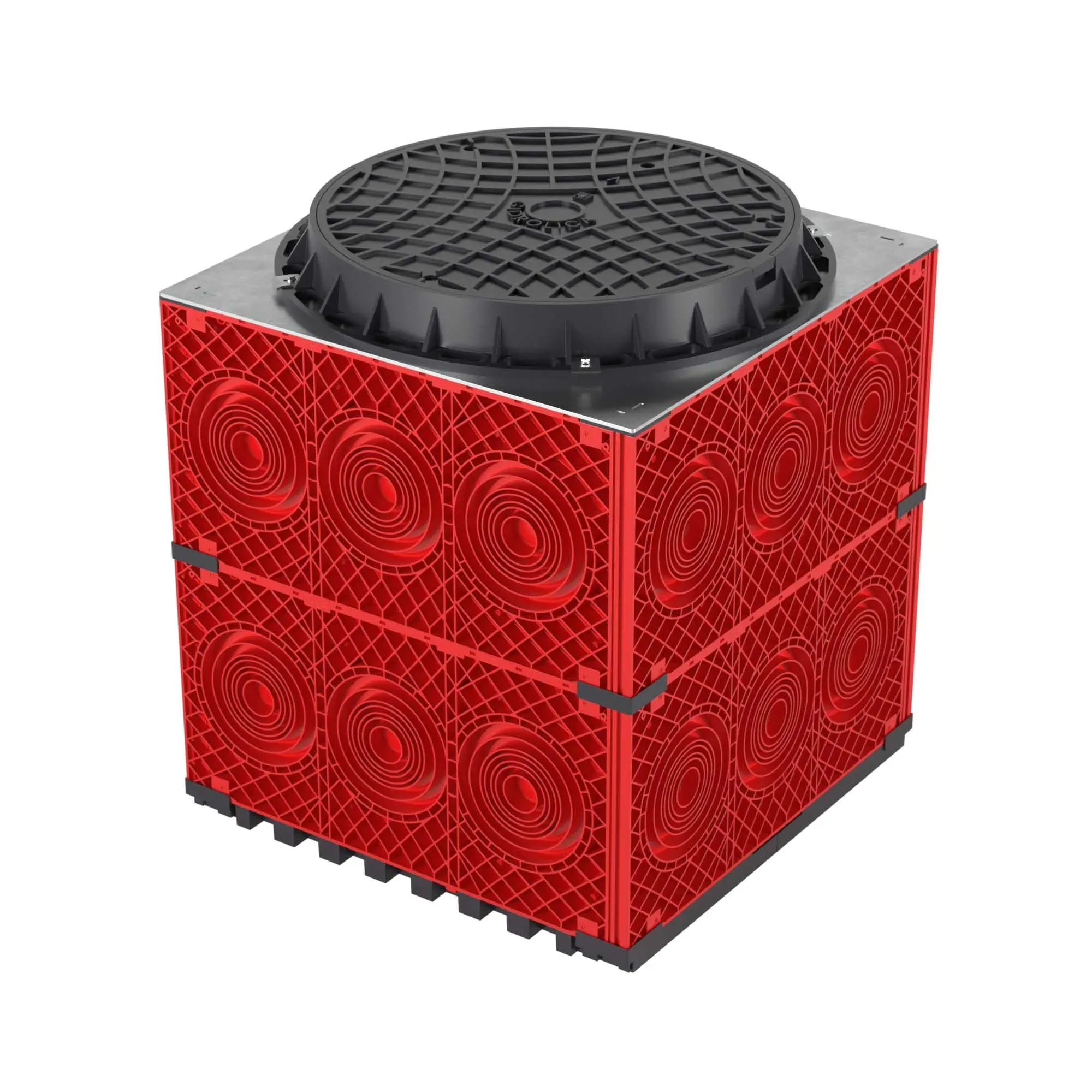 Колодец пластиковый для кабельной канализации с   пластиковым люком, 750х750х750 ДКС 270750