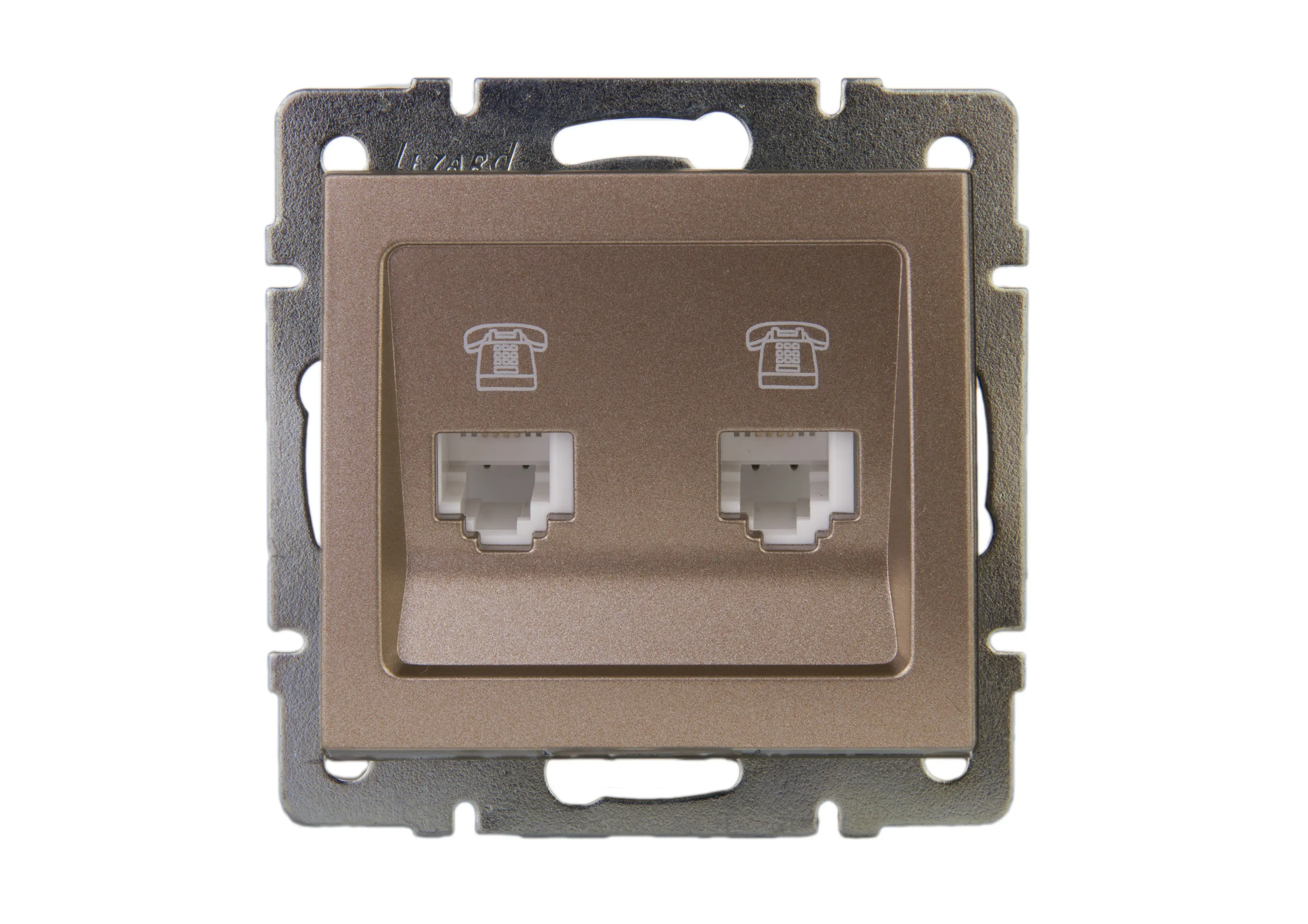 Розетка RAIN телефонная 2-ая евро бронза матовая механизм Lezard 703-3188-138