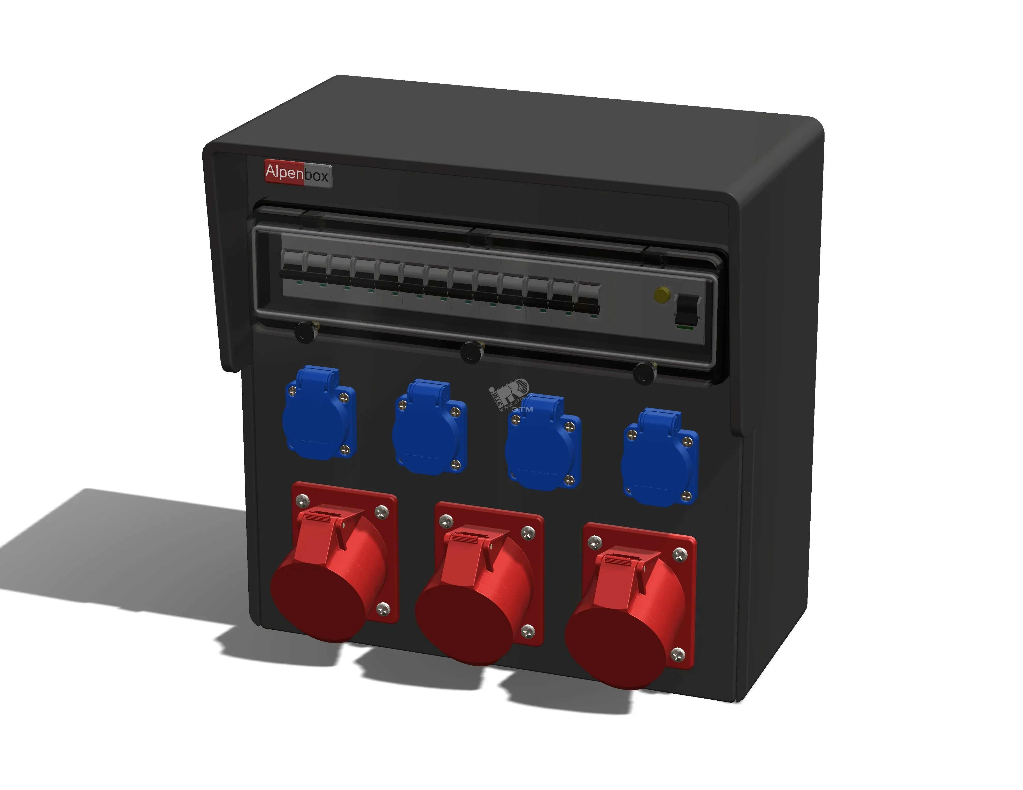 Устройство распределительное настенное твердая резина IP44 63A корпус 370х370х203 AlpenBox 00-00009056