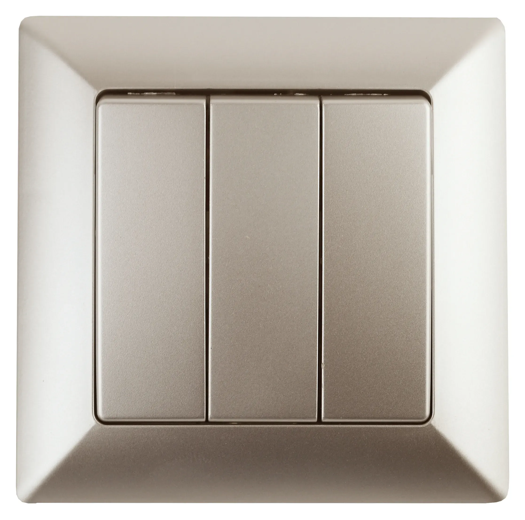 Выключатель Intro Solo 4-106-04 трехклавишный 10А-250В, IP20, СУ, шампань ЭРА Б0053604