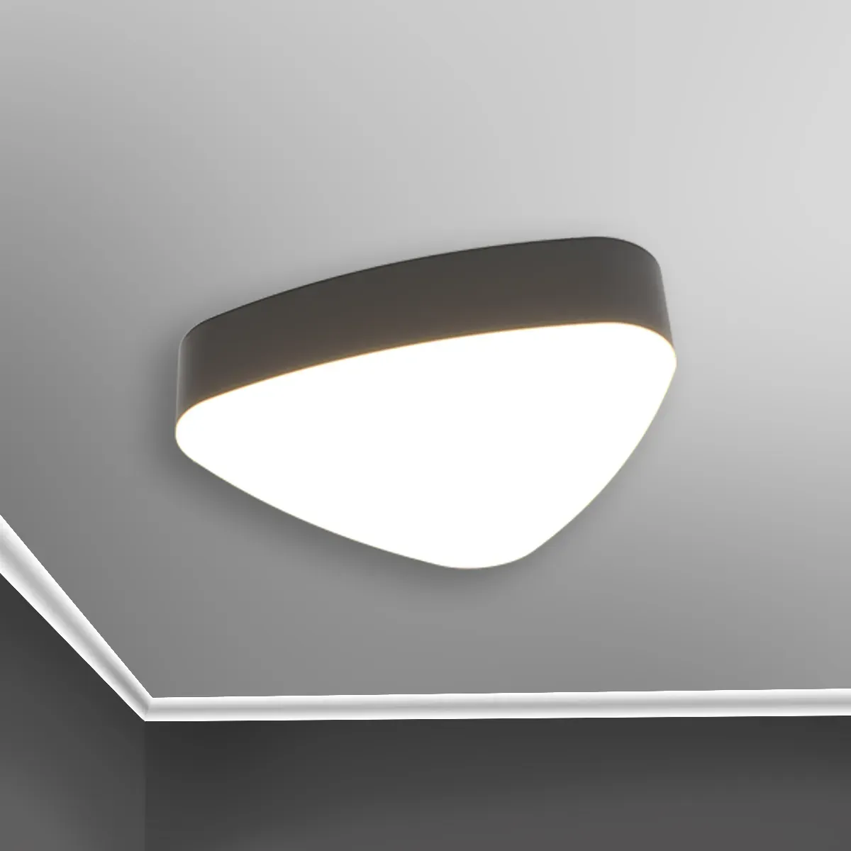 Светильник светодиодный RVE-LBX-LITUS-600-N (Треугольник Рело закругл. 600х570х100мм 37Вт Накладной 4000К Белый) RVElektro RVE00001508