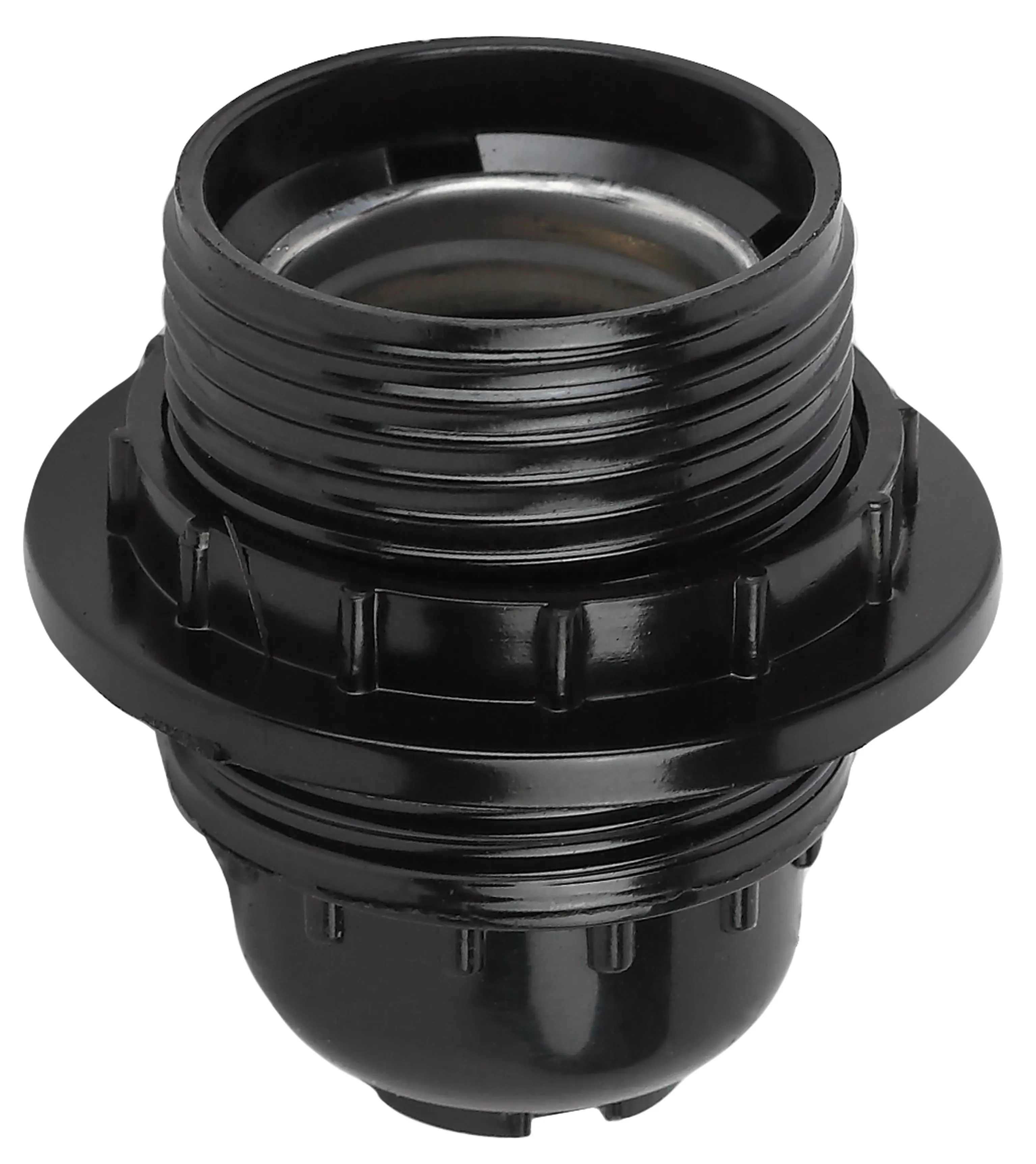 Патрон Е27 с кольцом,бакелит, черный (x50) (50/200/4800) ЭРА Б0044084