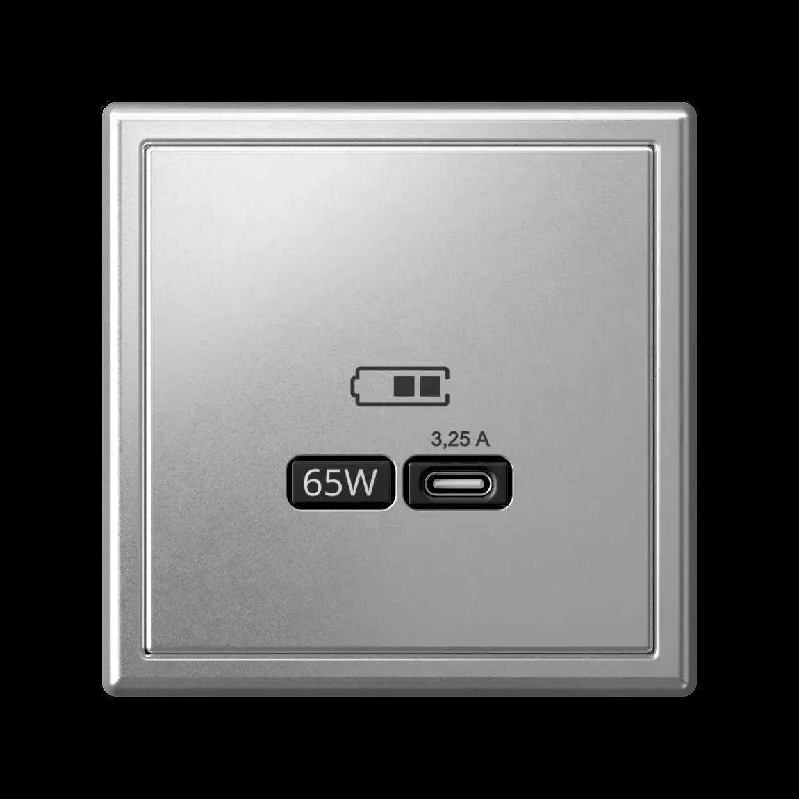ARTGALLERY USB розетка тип-С 65Вт высокоскор.заряд. QC, PD, механизм, алюминий Dekraft gal000327