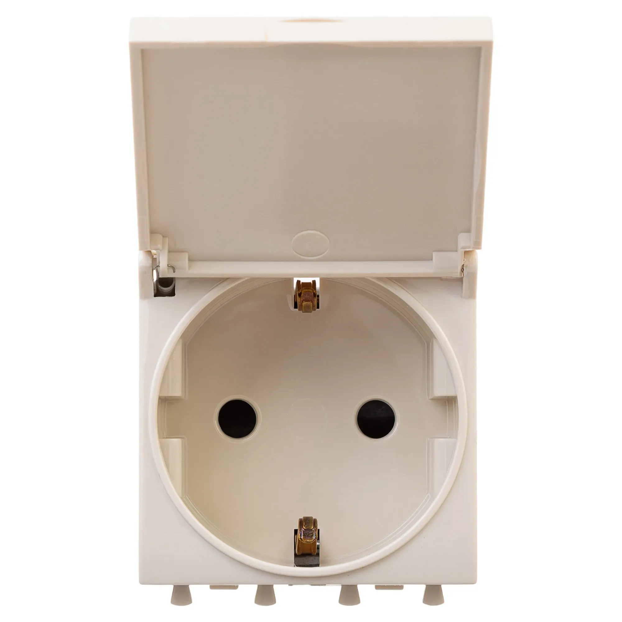 Avanti Розетка с крышкой ''Ванильная дымка'', 2P+E, с защитными шторками, 2 модульная DKC 4405012