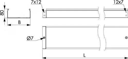Лоток 150х80 L=3000мм толщина 1.0мм Дкс 3506310