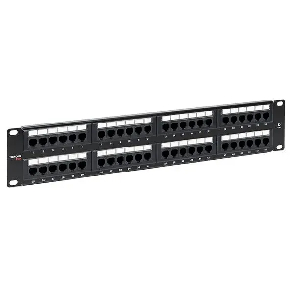 Патч-панель TERACOM PRO 19'' Cat.6 2U неэкран. UTP 48 портов RJ-45 Dual IDC