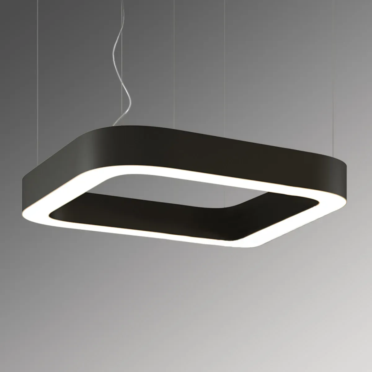 Светильник светодиодный RVE-LBX-HOLE-BOX-SOFT-500-P (Квадрат закругл. с отв. 500х500х100мм S80мм 42Вт Подвесной 4000К Белый) RVElektro RVE00000344