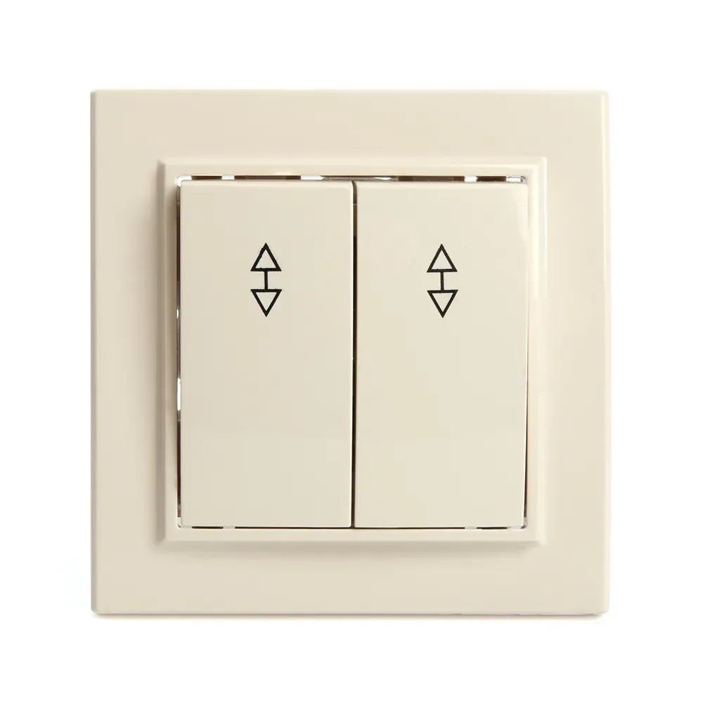 Переключатель двухклавишный, 250В, 10А, серия Эрна, слоновая кость, Stekker FERON 39920