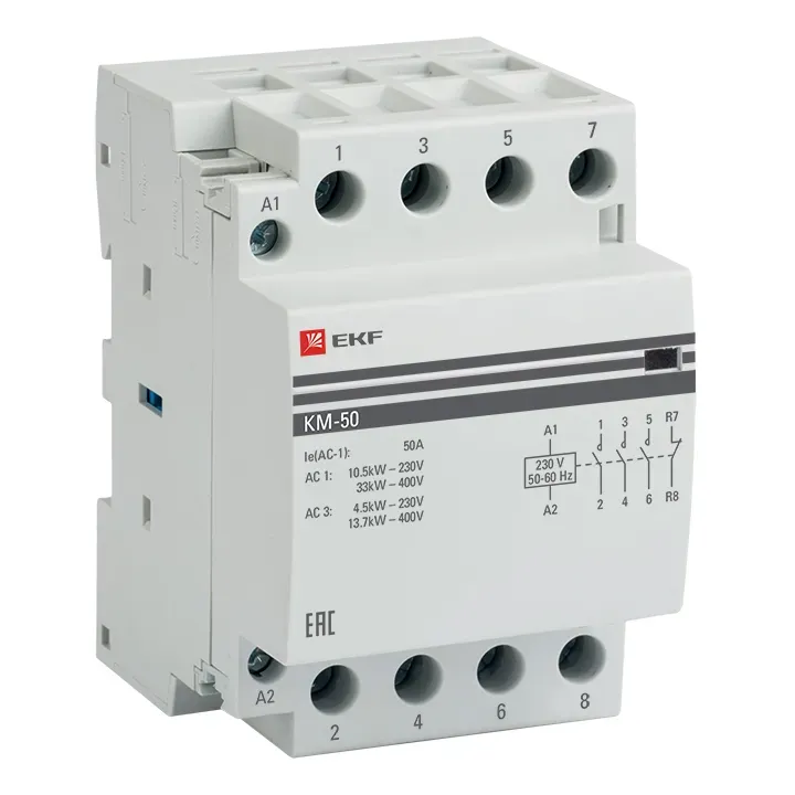 Контактор модульный 50А 3п 3NО+NC EKF km-3-50-31