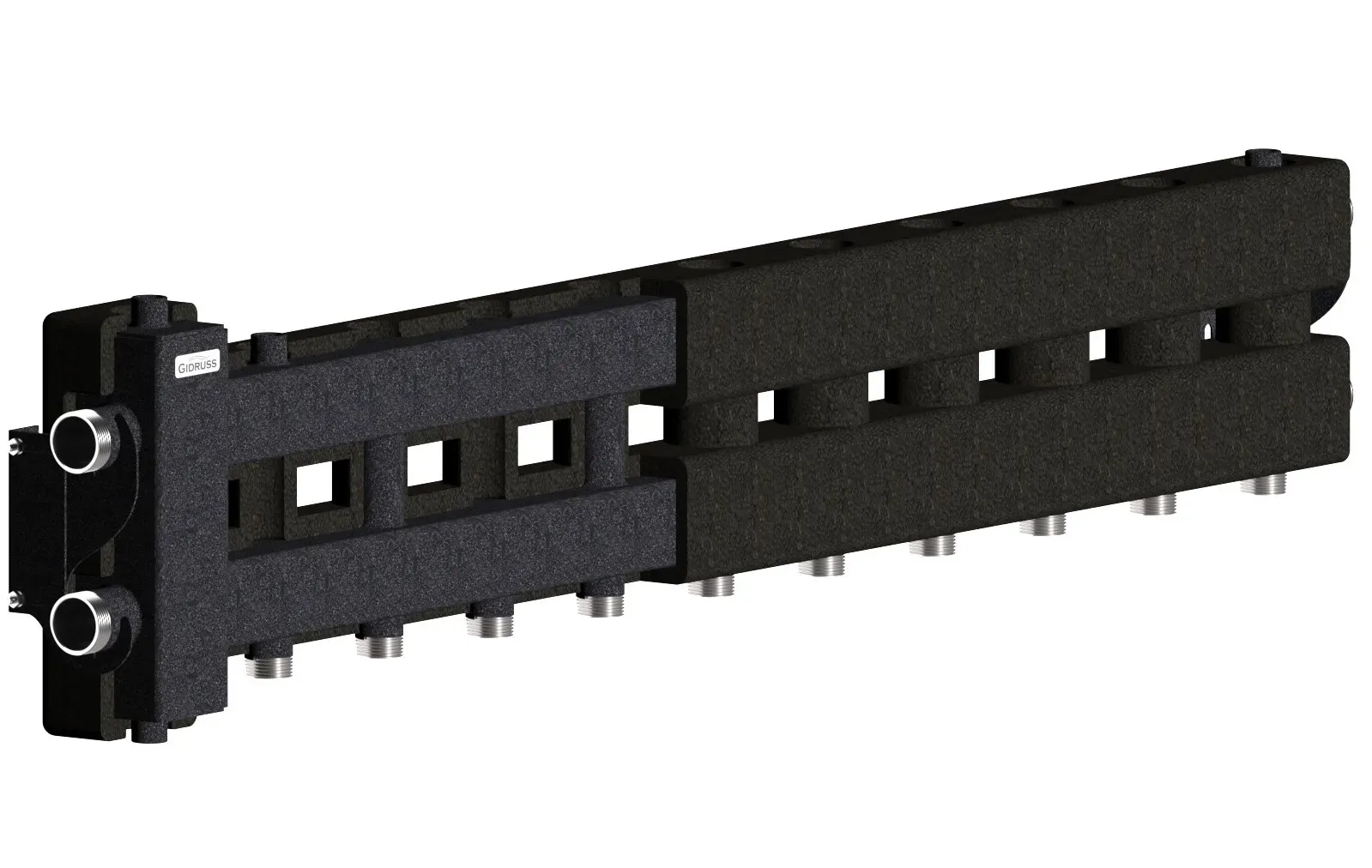 Коллектор с гидрострелкой BM-80-6D.EPP на 5 контуров G1', 1 боковой контур G 1 1/4' с термоизоляцией до 80 кВт, ст. 09Г2С Gidruss BM 8006T 23