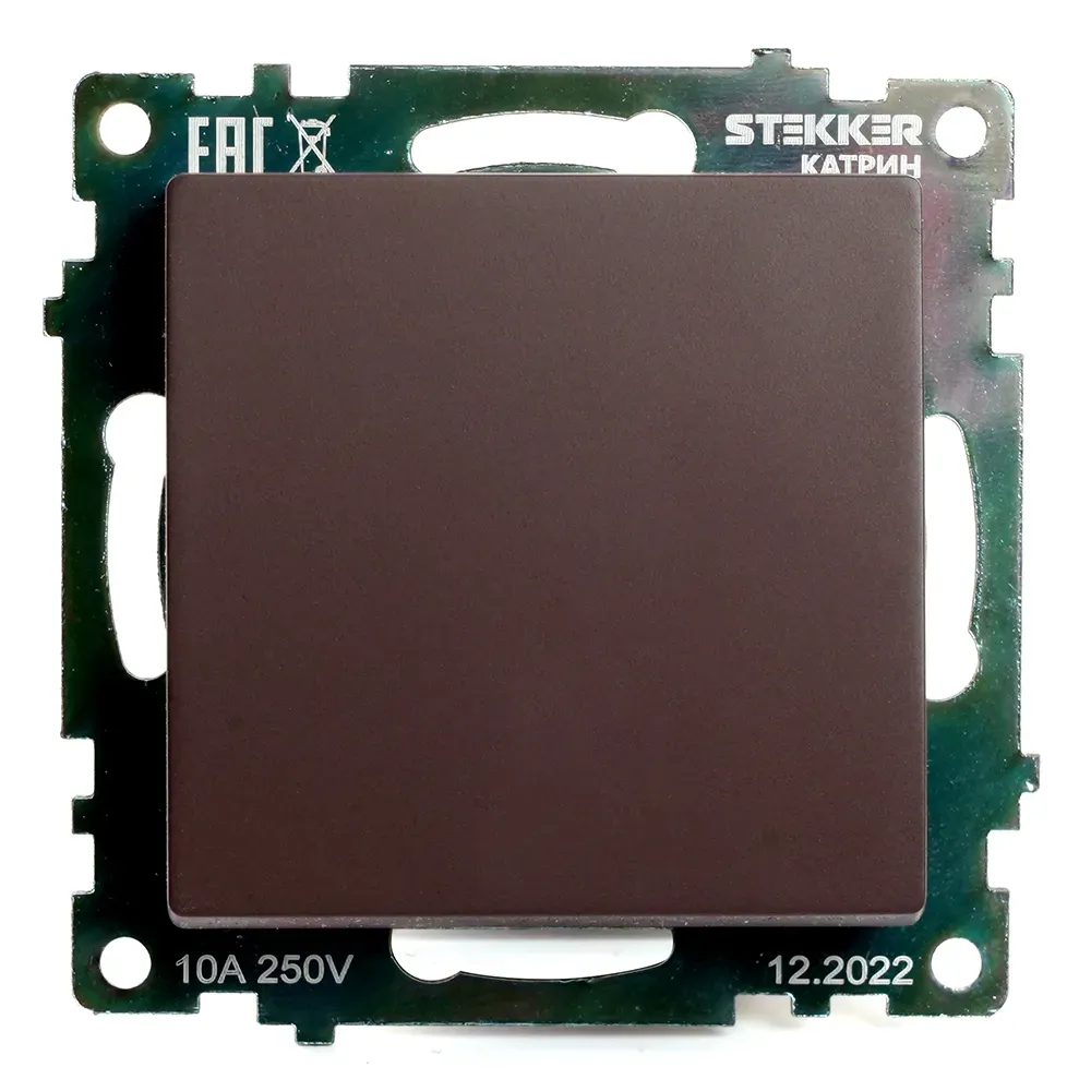 Выключатель одноклавишный (механизм), 250В, 10А, серия Катрин, шоколад, Stekker FERON 49020