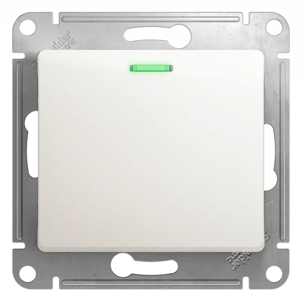 Выключатель одноклавишный, с подсветкой, схема 1а перламутр в рамку SE (Потенциал) GSL000613