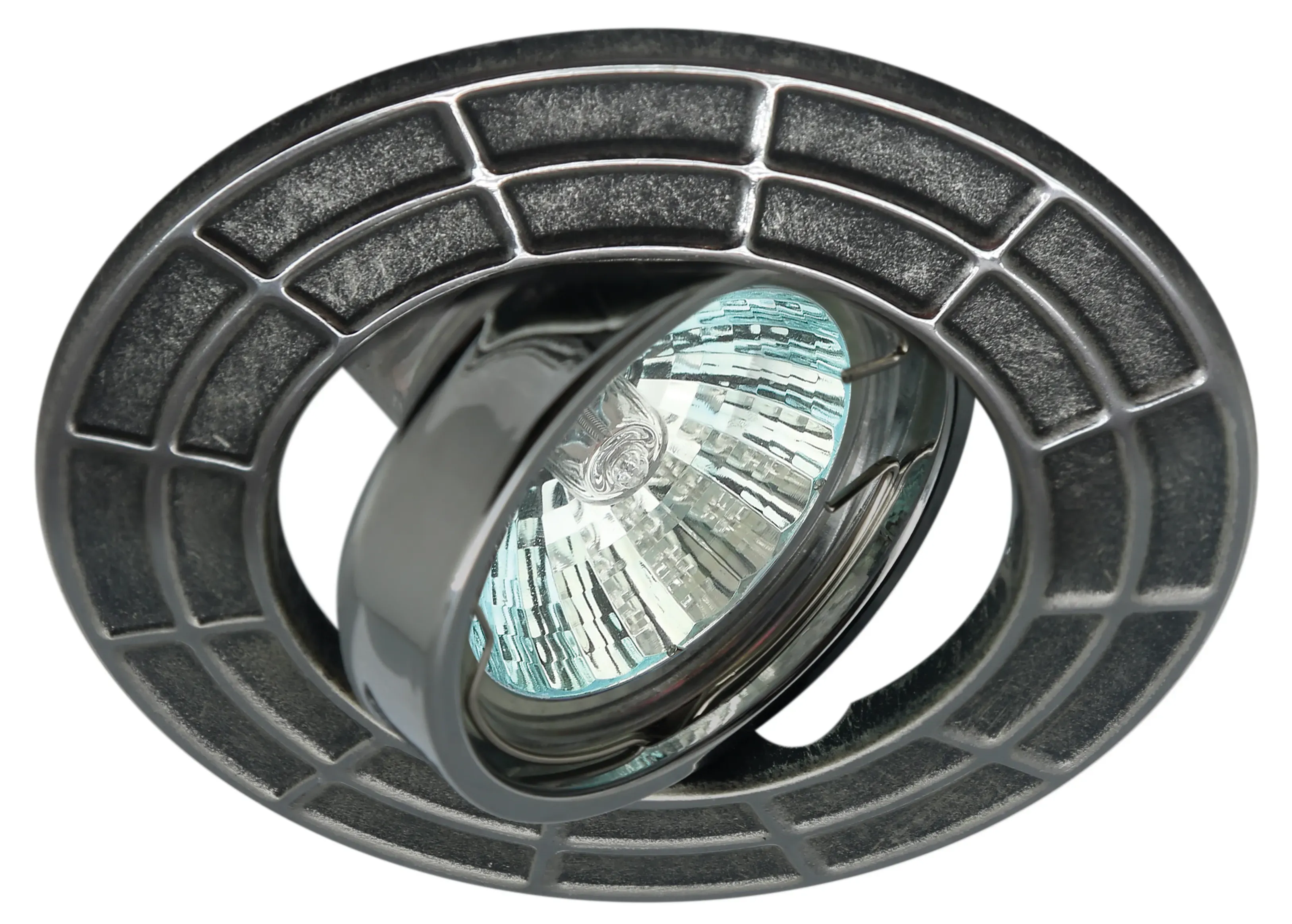 Светильник штампованный поворотный MR16,12V/220V, 50W сатин серебро/хром ST7A CH/SS ЭРА Б0036493