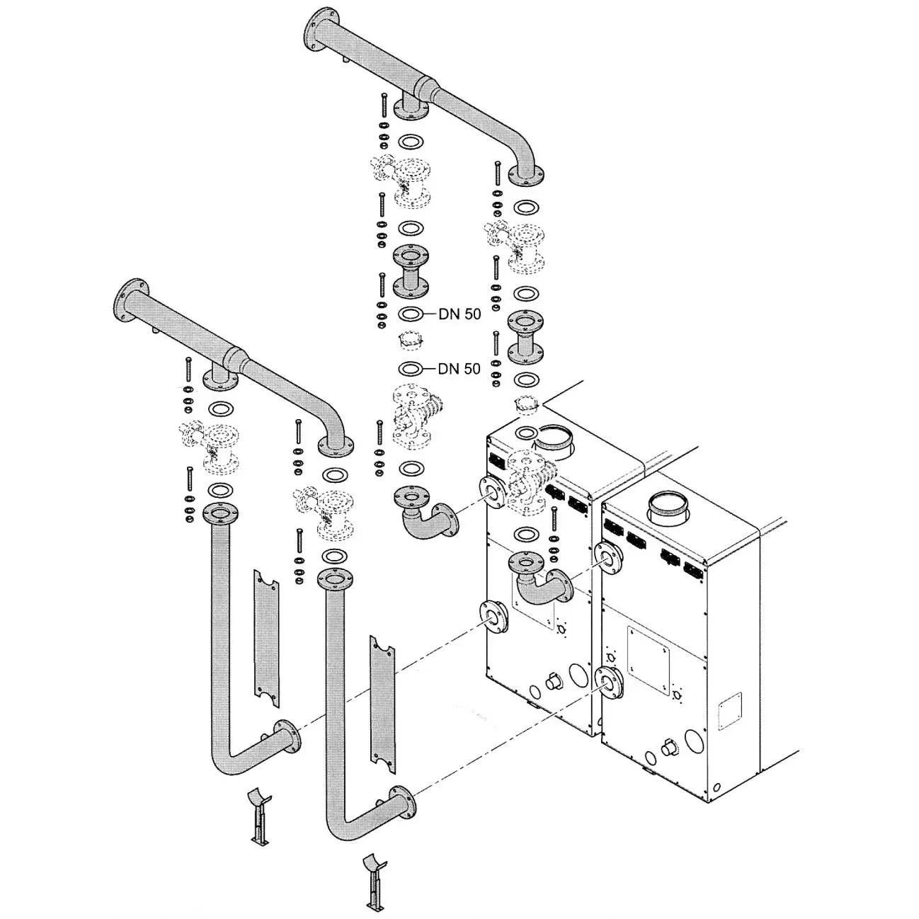Комплект гидравлический для двух котлов в каскаде KB2 для котлов POWER HT 1.280-1.320 BAXI LXO00069264-