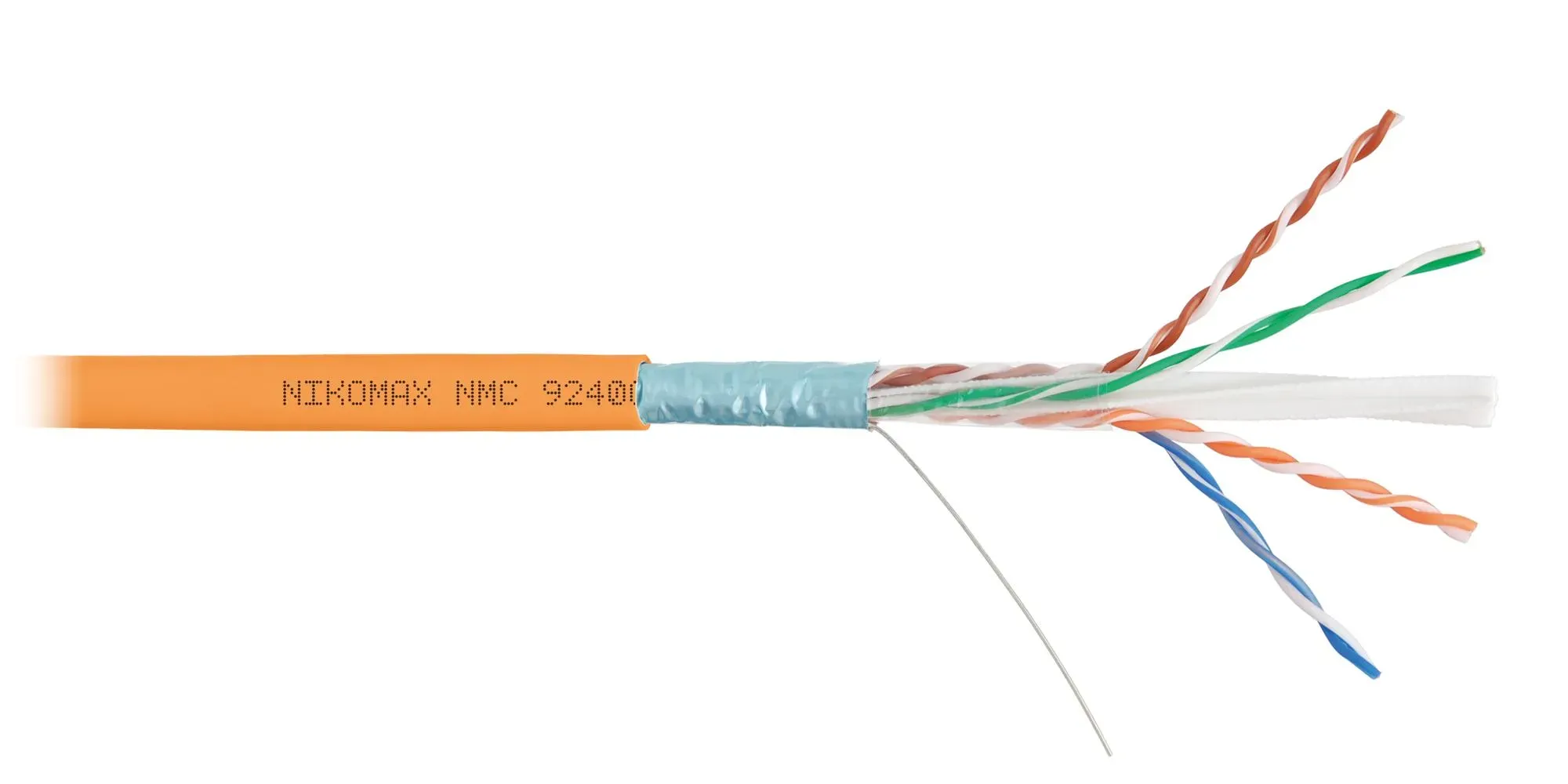Витая пара F/UTP 4 пары Кат 6 solid BC AWG23 (0.57мм) IN LSZH нг(А)-HF оранжевый 305м