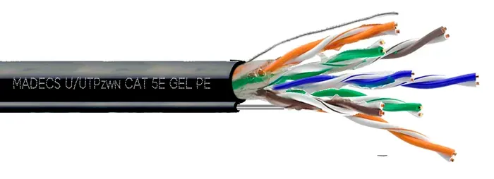 Витая пара u/utpzwn 4pr 24awg cat.5e с тросом неэкранированная заполненная гелем (dcm test report) ЕКС 700665R