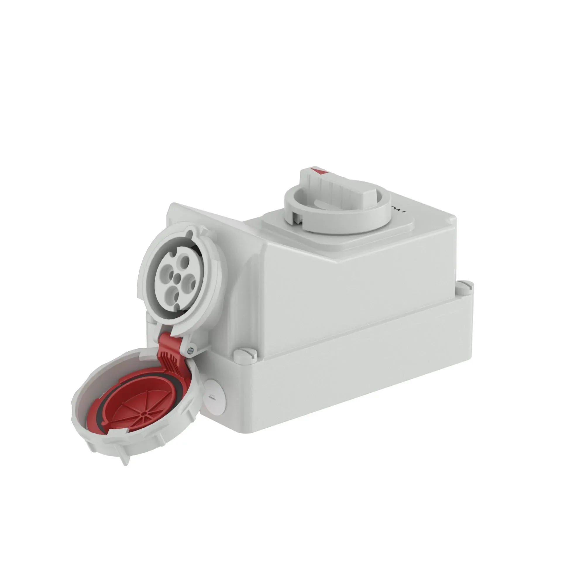 Розетка наружной установки ip67 32а 3p+e 400в с механической блокировкой и боковым расположением разъема ДКС DIS5613286