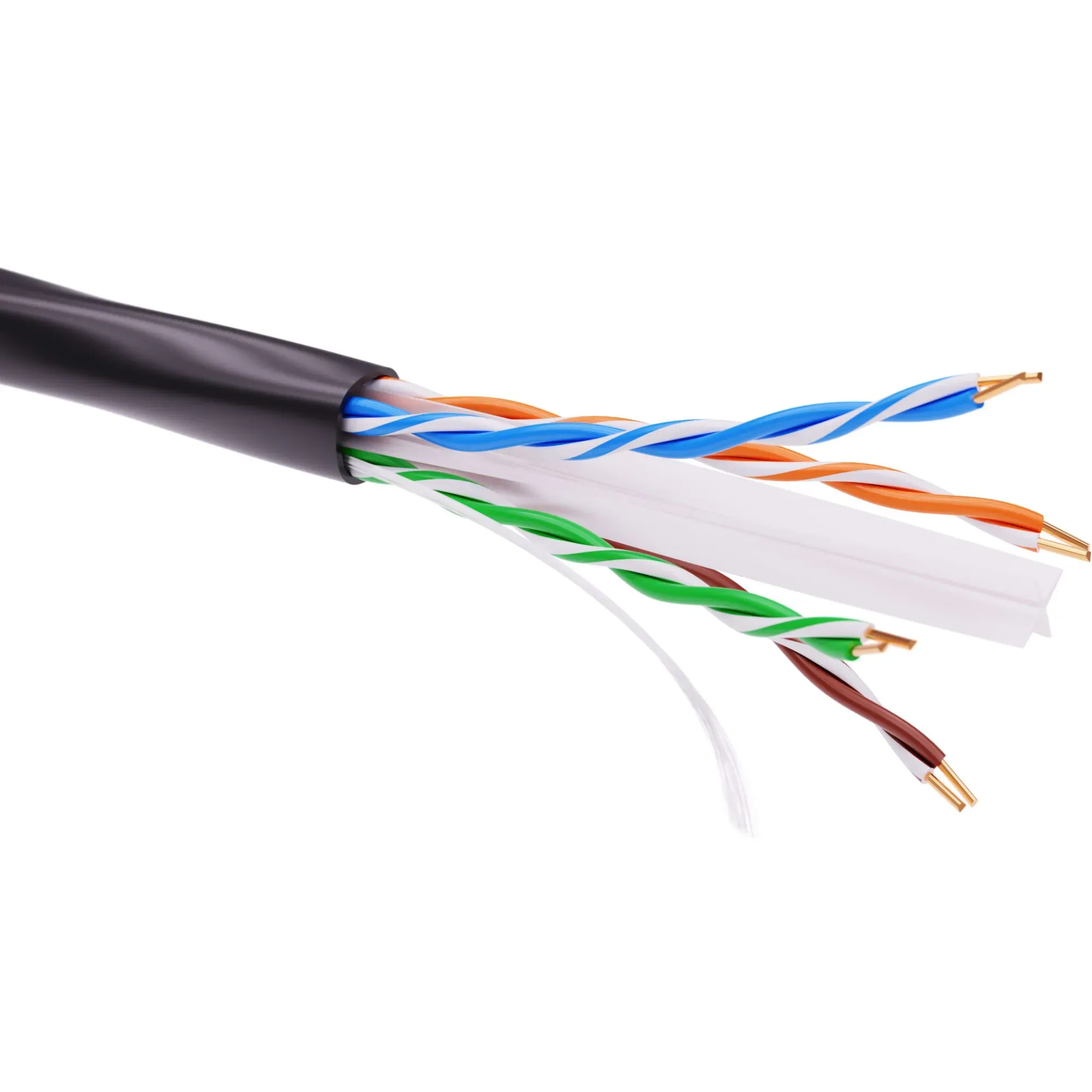 Витая пара категории 6 неэкранированный U/UTP, 4 пары, светостабилизированный ПЭ, цвет внешней оболочки черный, коробка 305 м