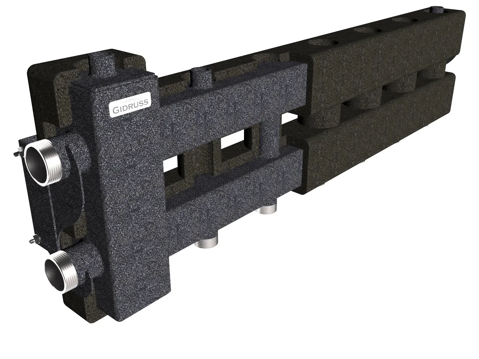Коллектор с гидрострелкой BM-80-4D.EPP на 3 контура G1', 1 боковой контур G 1 1/4' с термоизоляцией до 80 кВт, ст. 09Г2С Gidruss BM 8003T 23