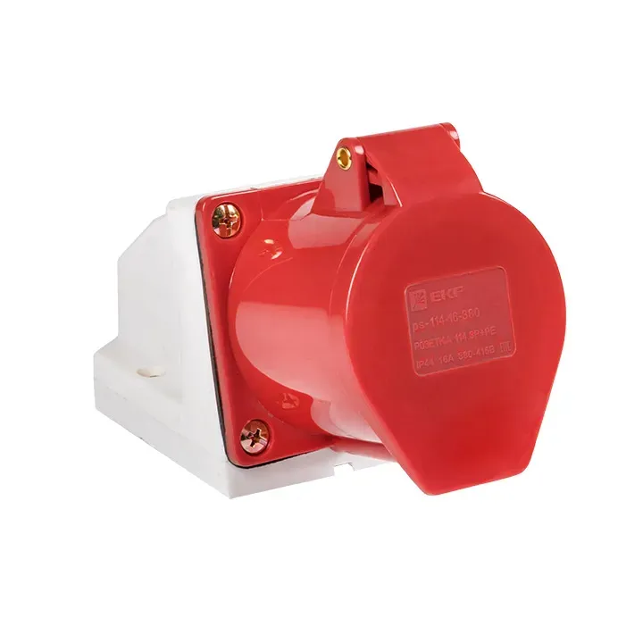 Розетка кабельная 16а 3р+е ip44 на поверхность 380в EKF PS-114-16-380