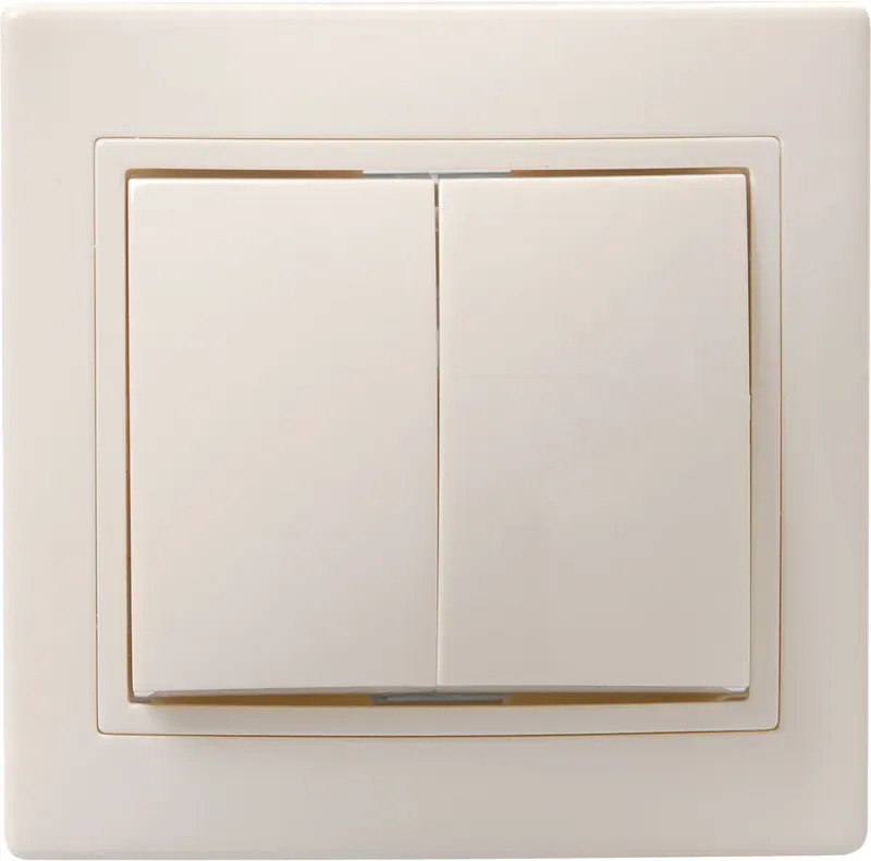 Выключатель 2-клавишный 10А керамика КВАРТА кремовый (ВС10-2-0-Км ) IEK EVK20-K33-10-K