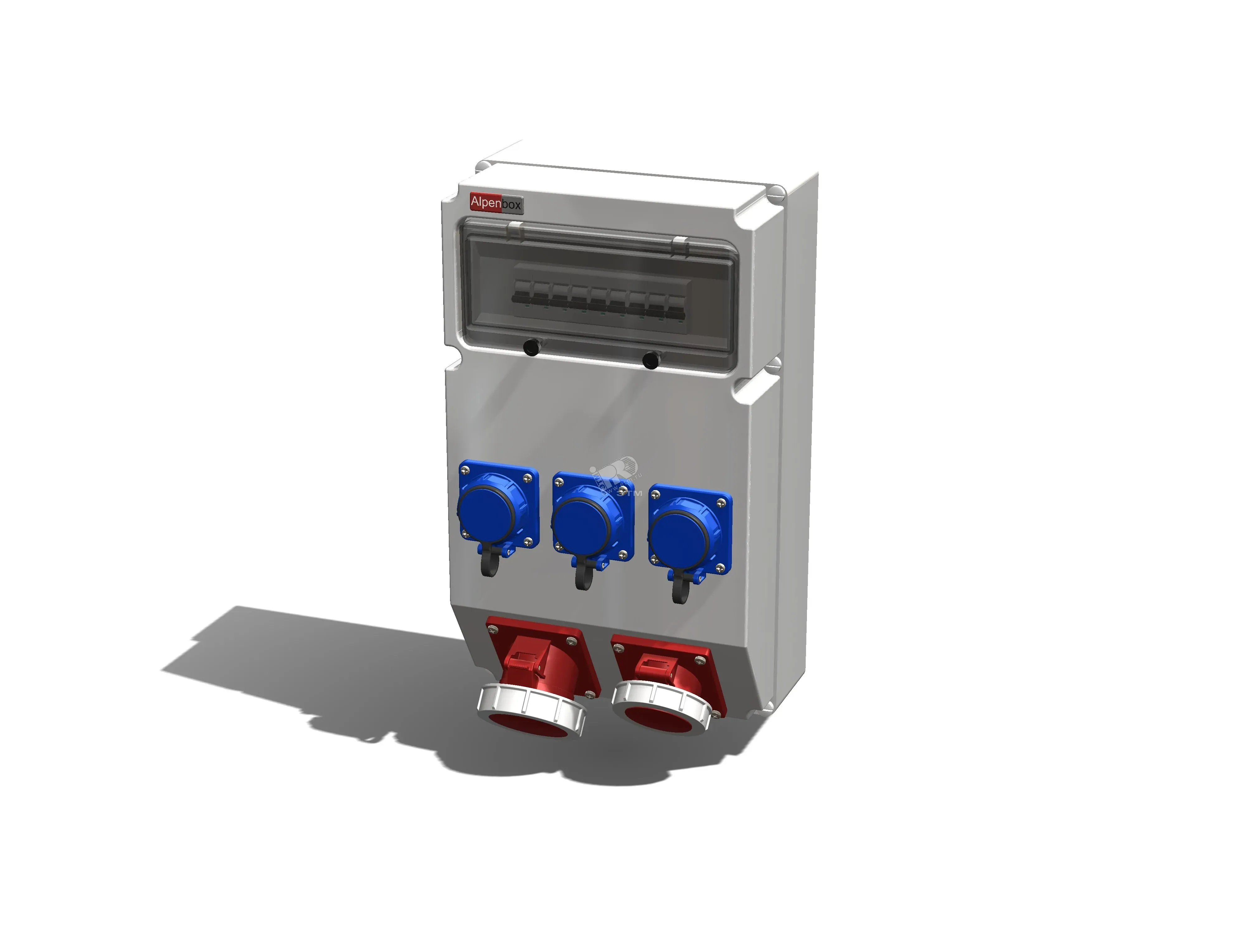 Устройство распределительное настенное пластик IP67 40A корпус 297х504х177 серый AlpenBox 00-00009905