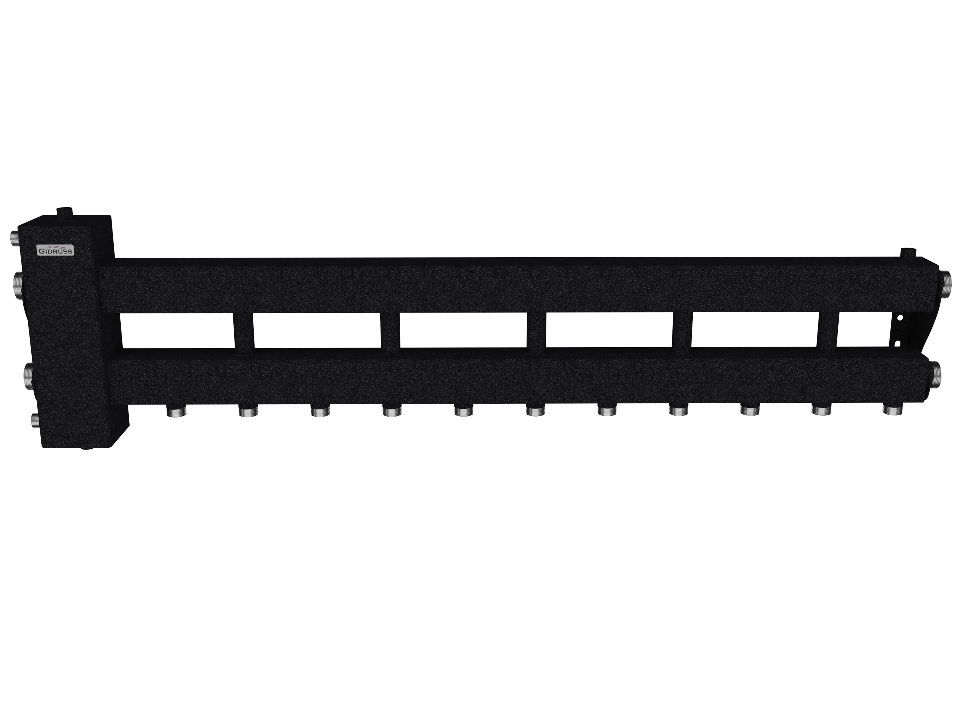 Коллектор с гидрострелкой BM-150-6D на 5 контуров G 1', 1 боковой контур G 1 1/2'до 150 кВт ст. 09Г2С Gidruss BM 15040 24