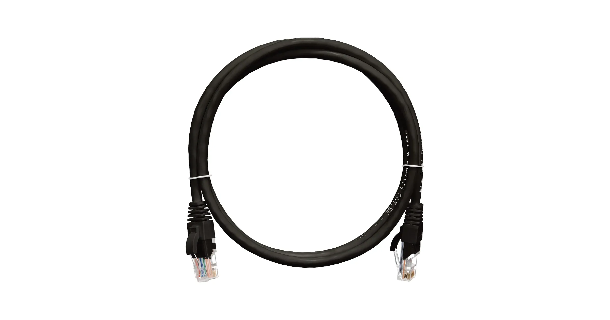 Патч-корд U/UTP 4 пары, Кат.5e, 2хRJ45/8P8C, T568B, 7х0,205мм, PVC, черный, 0,5м