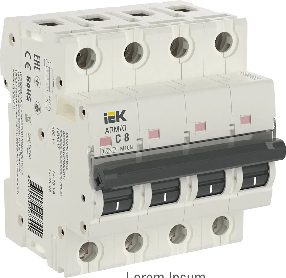 Armat выключатель автоматический четырехполюсный c 8а m10n IEK AR-M10N-4-C008