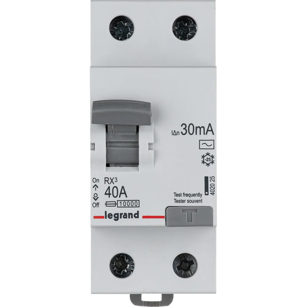 ВДТ RX3 - 2П - 40 А - тип AC - 30 мА - 2 модуля LEGRAND 402025