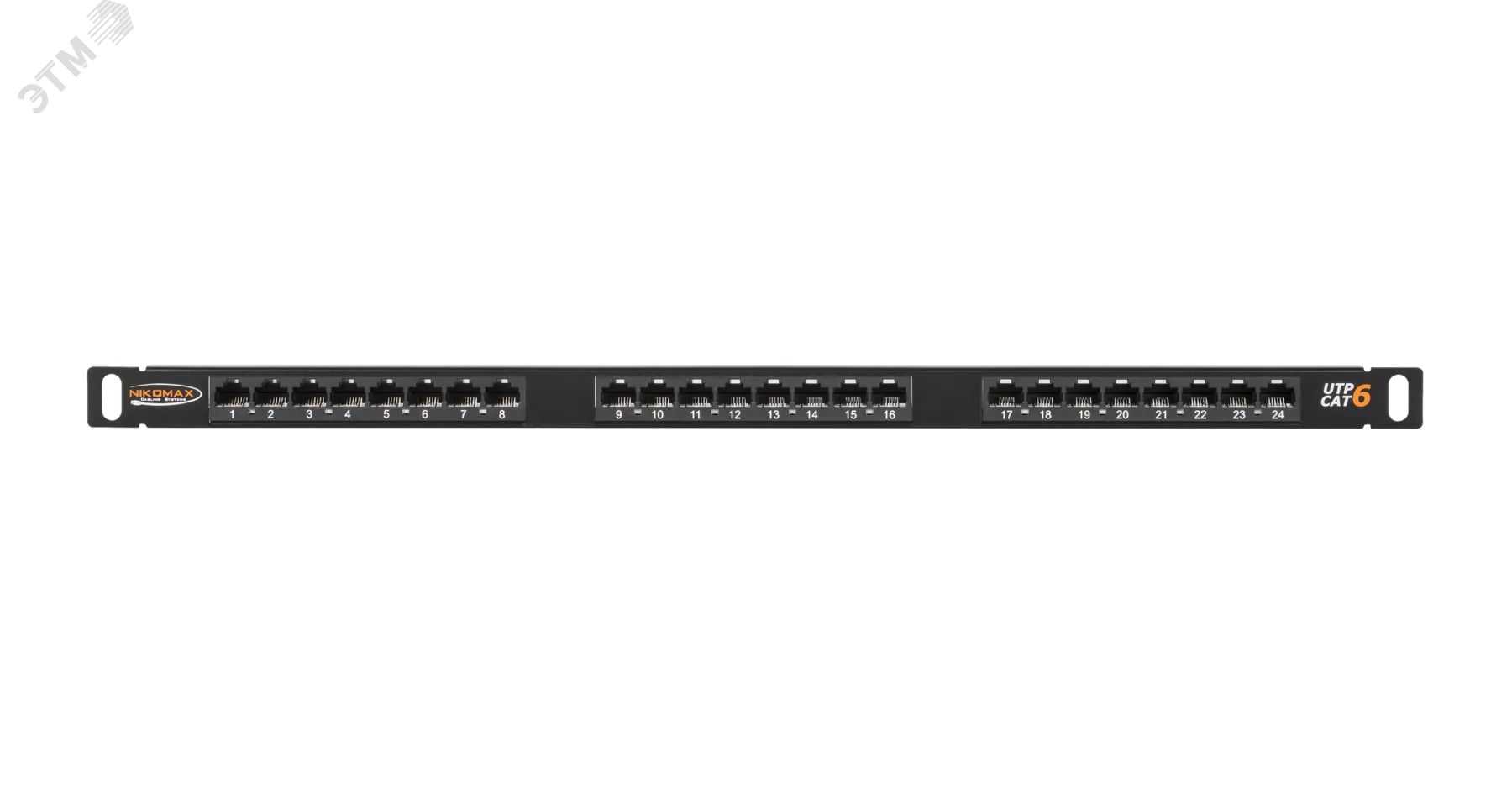 Патч-панель 19'' 0.5U 24 порта Кат 6 RJ45/8P8C UTP черная