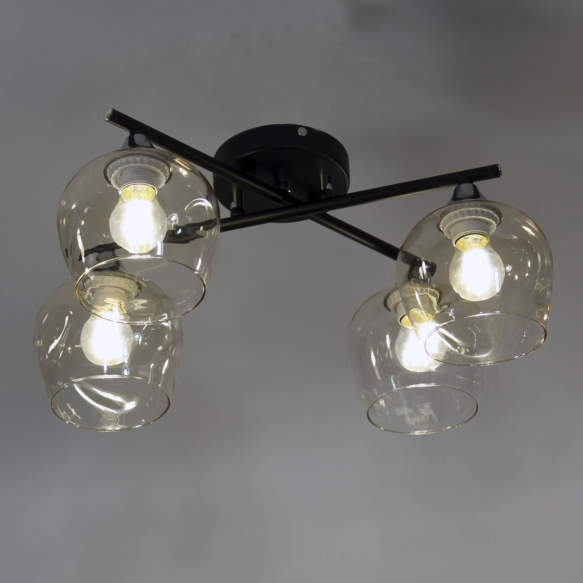 Светильник 11271В-4/4 черн. (Плафон 8268) НПБ 01-4х60-126 Е27 ИУ Светильник потолочный