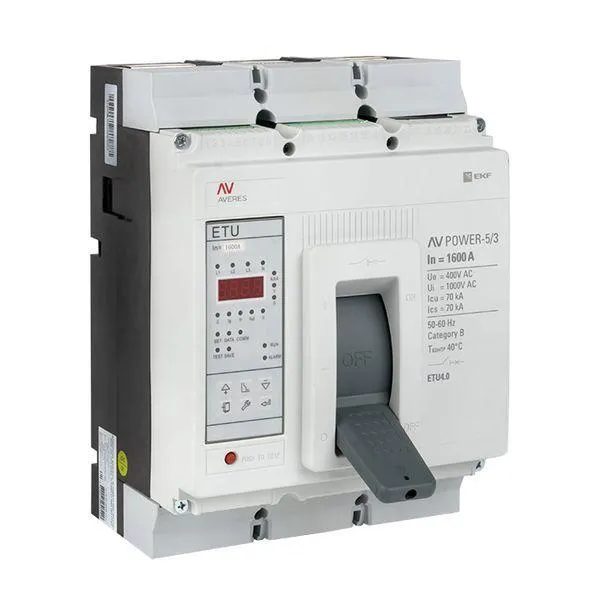 Автоматический выключатель av power-5/3 1600а 70ka etu4.0 averes EKF MCCB-53-1600M-4.0-AV