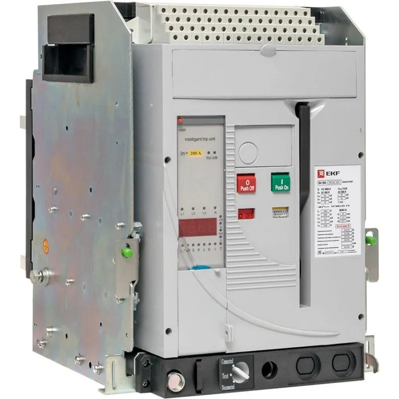 Выключатель автоматический ва-450 1600/200а 3p 55ка выкатной EKF MCCB450-1600-200V
