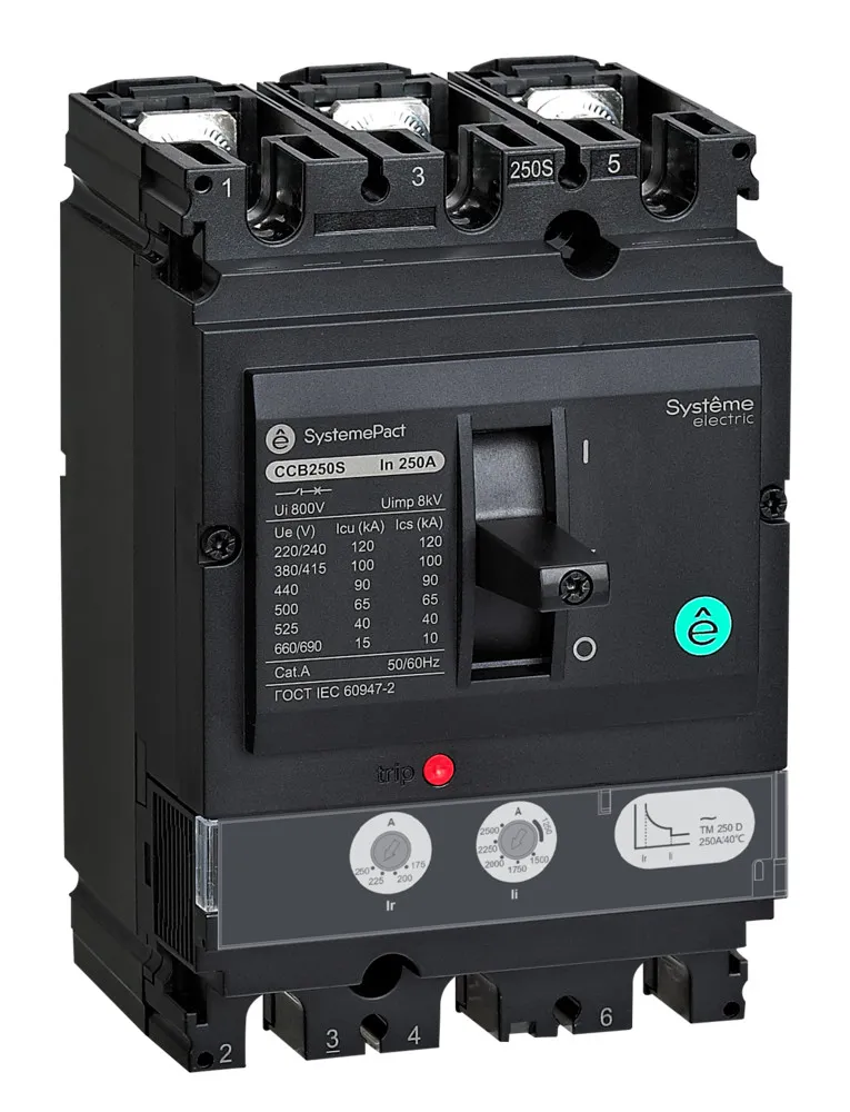 Выключатель автоматический в литом корпусе SYSTEMEPACT CCB250 150KA 3P3D TMD200 рычаг SE (Systeme) SPC250L200L3DF